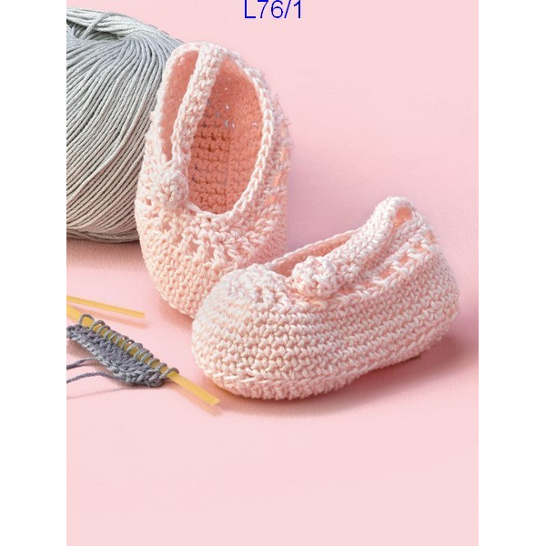 Modèle Chaussons bébé Laine Katia coton Cablé 5