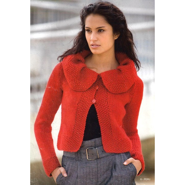 gilet femme laine rouge