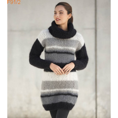 Pull Femme Point Virgule En Laine Et Acrylique - Col Roulé Beige - Taille M - Occasion Très Bon état