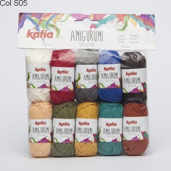 Laine Katia coton Amigurumi Couleur 10 couleurs pastel assorties