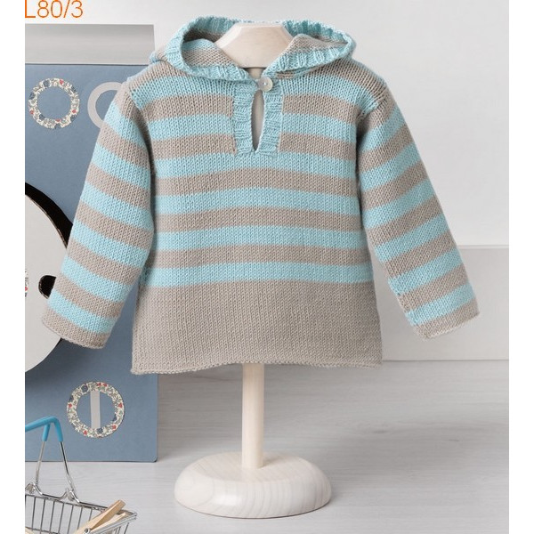 Modèle Pull Bébé Laine Katia coton Fair Cotton