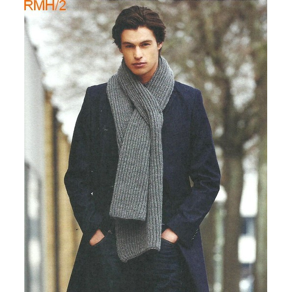 Modèle Echarpe homme longue Laine Rico Design Essentials Soft Merino Aran