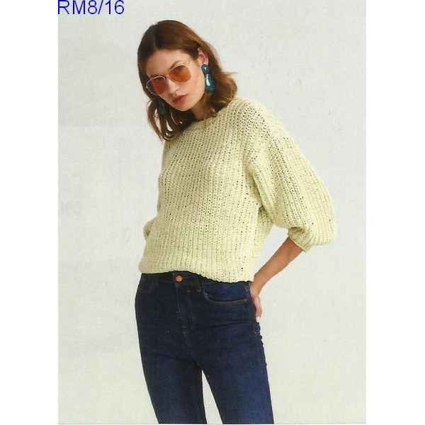 Modèle Pull Femme Laine Rico Design Fashion Cotton Ribbon Chunky