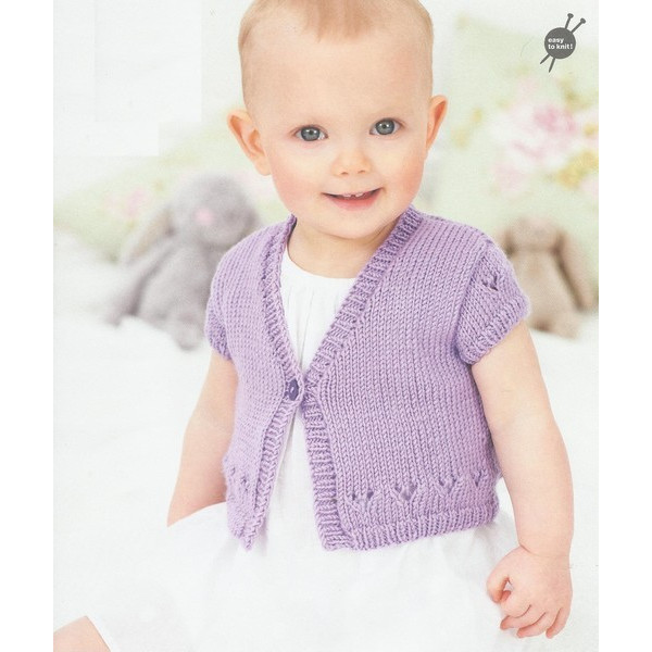 Modèle veste manches courtes layette Rico Design Baby Soft