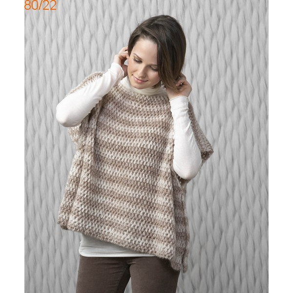 Modèle Poncho Femme Laine Katia Air alpaca