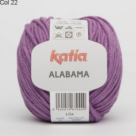Pelote De Laine Katia Alabama - Bleu Foncé, 50% Coton 50% Acrylique, Aiguille 3.5
